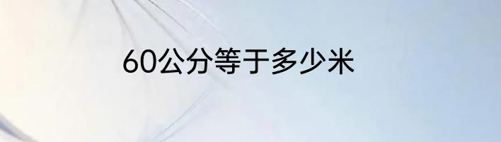 60公分等于多少米
