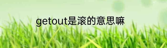 getout是滚的意思嘛