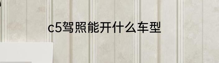 c5驾照能开什么车型