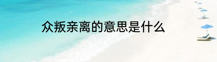 众叛亲离的意思是什么