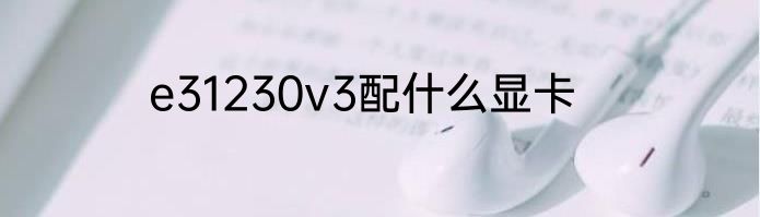 e31230v3配什么显卡