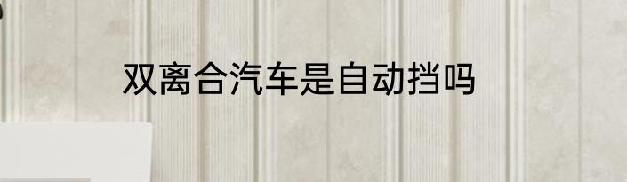 双离合汽车是自动挡吗