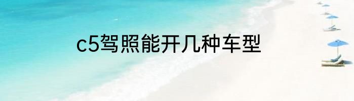 c5驾照能开几种车型