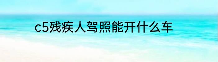 c5残疾人驾照能开什么车