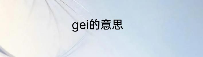 gei的意思