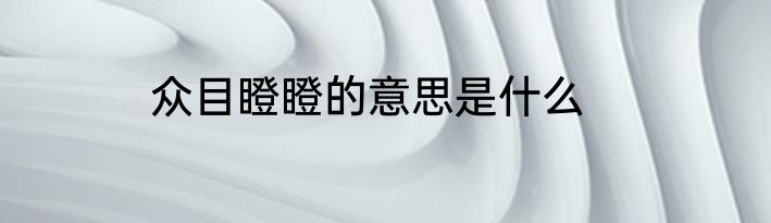 众目瞪瞪的意思是什么