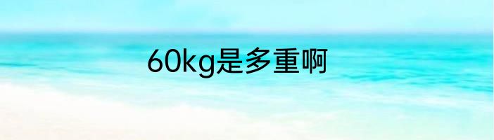 60kg是多重啊
