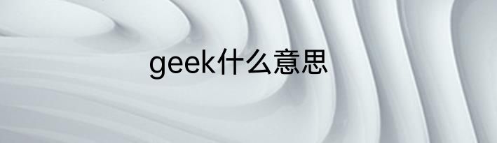 geek什么意思