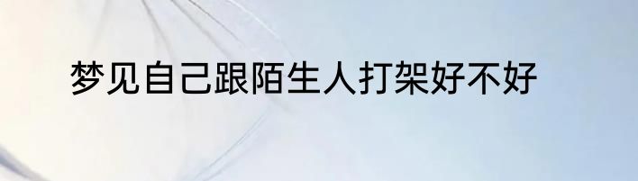 梦见自己跟陌生人打架好不好