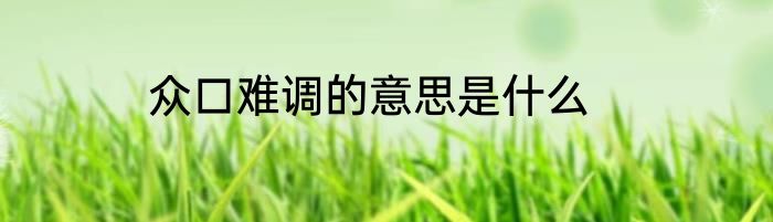 众口难调的意思是什么