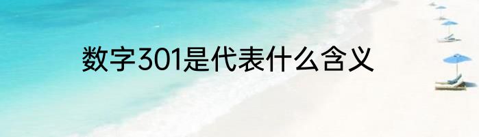 数字301是代表什么含义