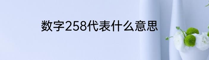 数字258代表什么意思