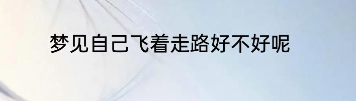 梦见自己飞着走路好不好呢