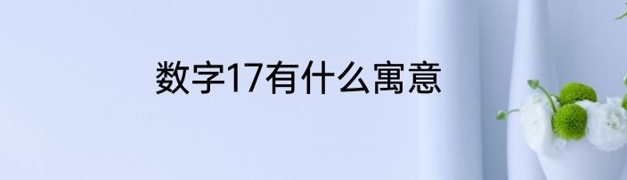 数字17有什么寓意