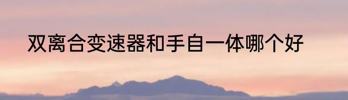 双离合变速器和手自一体哪个好