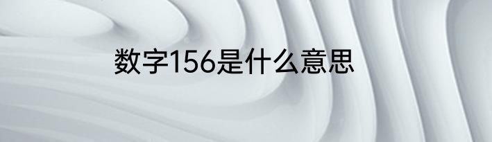 数字156是什么意思