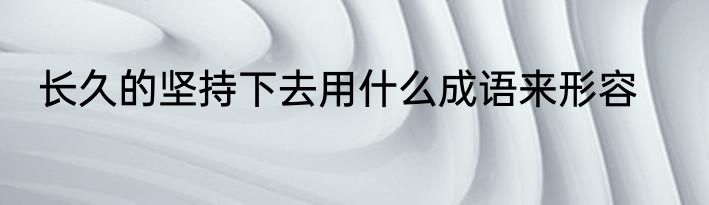 长久的坚持下去用什么成语来形容