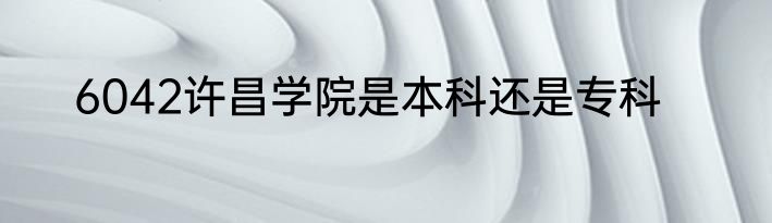 6042许昌学院是本科还是专科