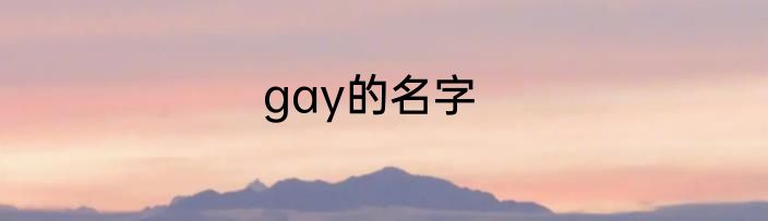 gay的名字