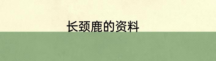 长颈鹿的资料