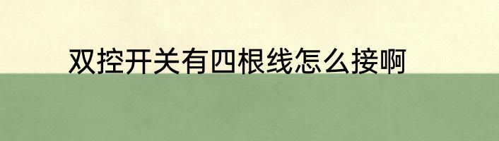 双控开关有四根线怎么接啊