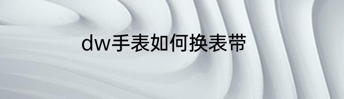 dw手表如何换表带