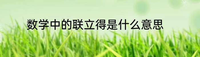 数学中的联立得是什么意思