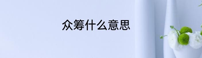 众筹什么意思