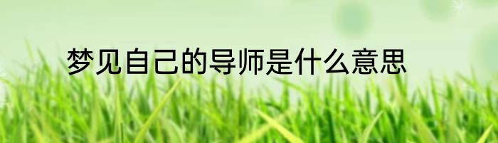 梦见自己的导师是什么意思