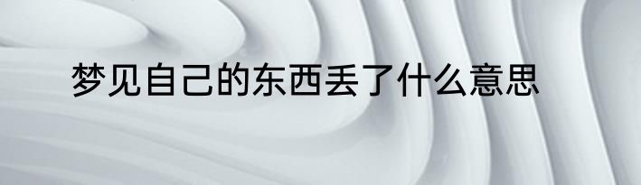 梦见自己的东西丢了什么意思