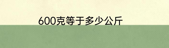 600克等于多少公斤