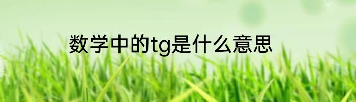 数学中的tg是什么意思