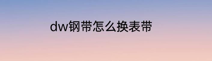 dw钢带怎么换表带