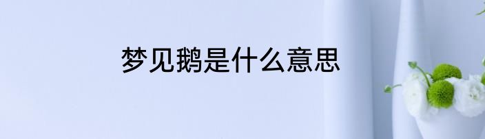 梦见鹅是什么意思
