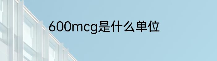 600mcg是什么单位