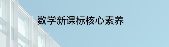 数学新课标核心素养