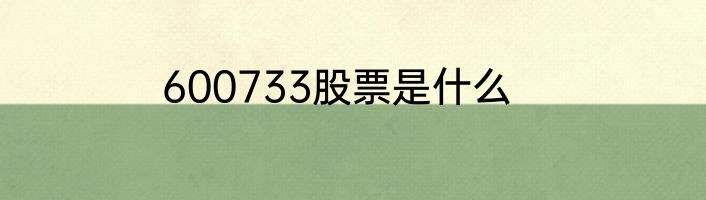 600733股票是什么