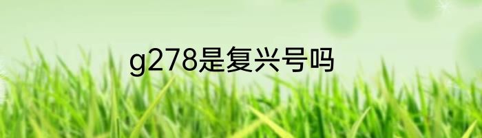 g278是复兴号吗