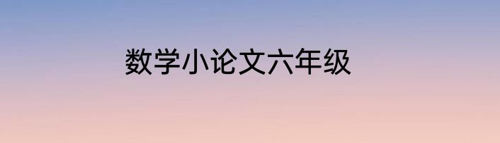 数学小论文六年级