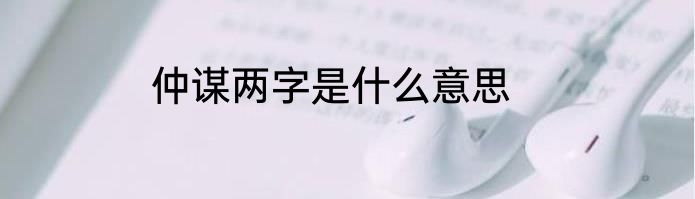 仲谋两字是什么意思