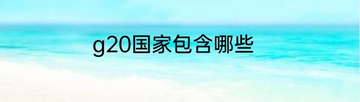 g20国家包含哪些
