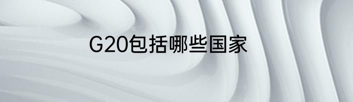 G20包括哪些国家
