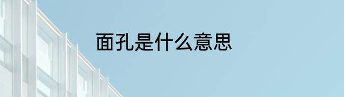 面孔是什么意思