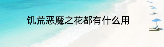 饥荒恶魔之花都有什么用