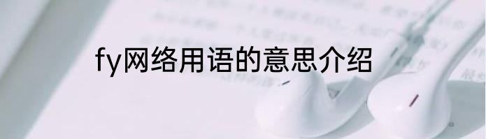 fy网络用语的意思介绍