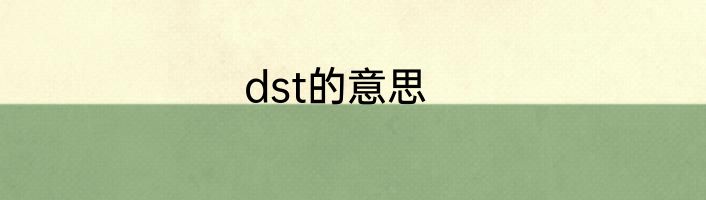 dst的意思