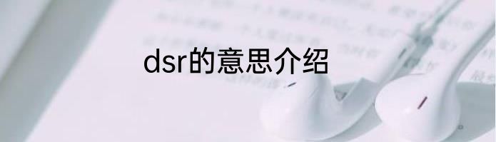 dsr的意思介绍