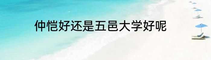 仲恺好还是五邑大学好呢