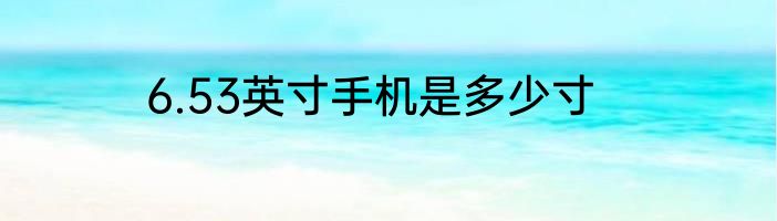 6.53英寸手机是多少寸