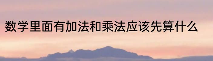 数学里面有加法和乘法应该先算什么